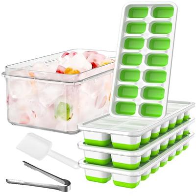 Stackable & Rubber Ice Cube Trays for Easy Freezing and Storage