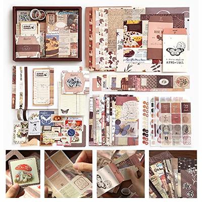 SKIONCE Scrapbook Supplies Kits, Vintage Washi Stickers Art Papers for  Bullet Journaling Junk Journals Scrapbooking, Aesthetic Stickers Packs for  DIY