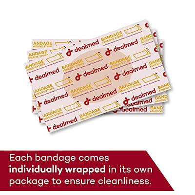 200 Count, Plastic Adhesive Bandages 3/8 X 1-1/2 Inch Band Aid Adhesive  Strips