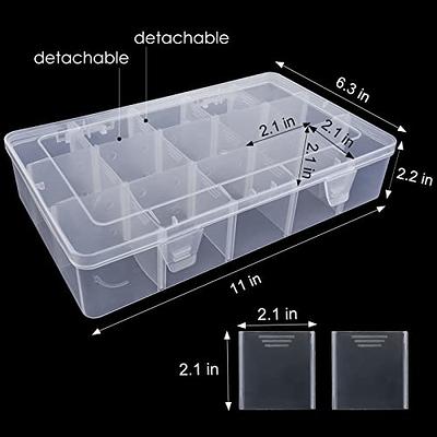 15 Large Grids Plastic Organizer Box with Dividers, Exptolii Clear