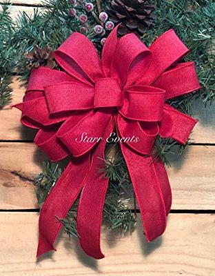 12 Pack Red Christmas Ribbon Bows for Xmas Wreath Holiday Party Favors,  Gift Wrapping and Xmas Tree Decoration, 9 x 12 