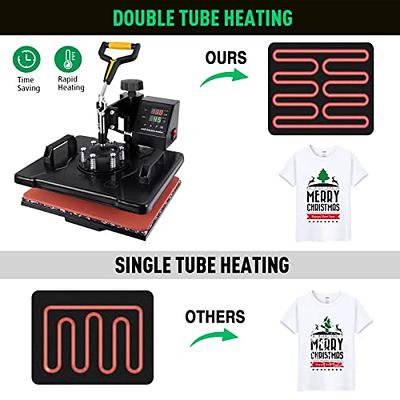 Heat Press Machine for Tshirts, 5 in 1 Heat Transfer Machine, 12 X 15  Heat Printing Press for Sublimation Combo with 360 Degree Rotation Swing  Away