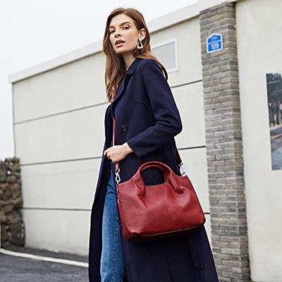 Iswee Shoulder Bags for Women Leather Satchel Purse Top Handle Crossbody Handbag Designer Work Tote Bag