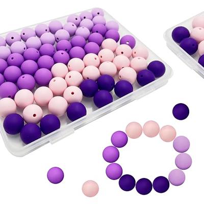 100Pcs Silicone Beads, 12mm Silicone Beads Bulk Round Gray