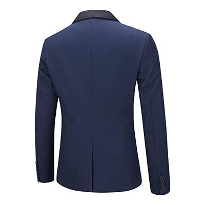Buy Boyland Men's 3 Pieces Suit Shawl Lapel Tuxedo Suits Shawl Lapel One  Button Tux Jacket Vest Trousers Dinner Wedding Navy at