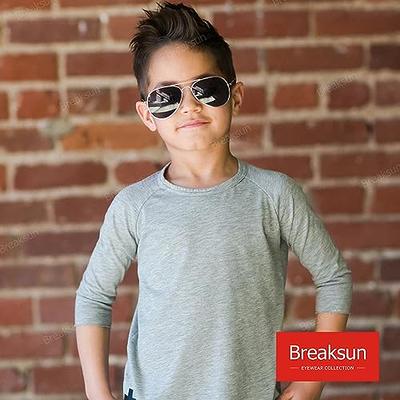 Breaksun Kids Polarized Aviator Sunglasses for Girls Boys Age 3-10, Teens  Juniors Classic Aviator Sunglasses 50MM (Gold/Grey +Gold/Green Mirror) -  Yahoo Shopping