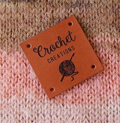 Leather labels for crochet, labels for knitting, custom leather labels,  labels for handmade items, leather labels personalized, set of 25 pc -  Yahoo Shopping