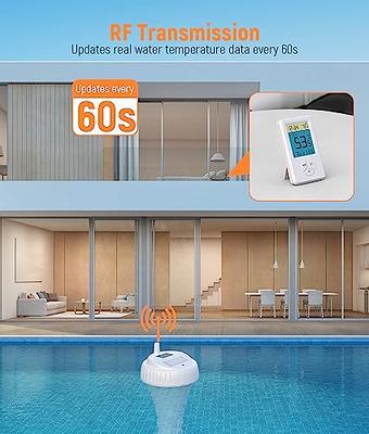 Wireless Floating Pool Thermometer Set, with Indoor Temperature