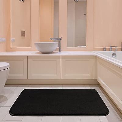 American Soft Linen Bath Mat Non Slip, 17 inch by 24 inch, 100% Cotton Bath  Rugs for Bathroom, Dark Grey