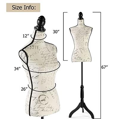 Female Dress Form Mannequin Torso Adjustable Height Mannequin Body with  Tripod Stand for Clothing Dress Jewelry Display, White