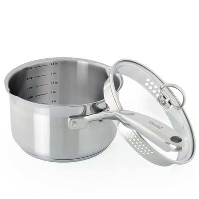 Le Creuset 12 inch Stainless Steel Frypan Bundle with Glass Lid SS Knob