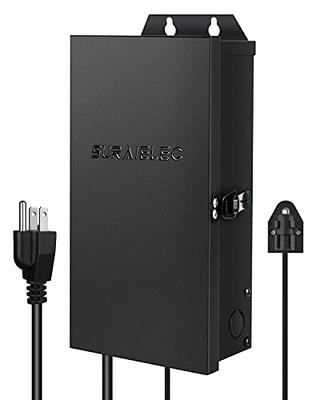 SUNVIE 200W Landscape Lighting Transformer Outdoor Low Voltage Landscape  Transformer with Timer and Photocell Sensor Waterproof 120V to 12V/14VAC  Low