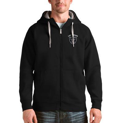 Las Vegas Raiders Antigua Metallic Logo Victory Full-Zip Hoodie - Heather  Gray