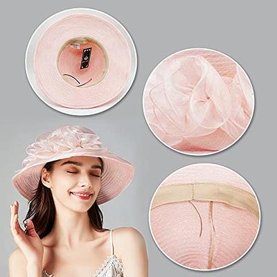 Bellady Women's Organza Hat Church Fascinator Bridal Tea Party Wedding Hat  Dress Cap,Pink - Yahoo Shopping