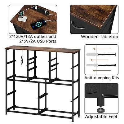 HOMEFORT 11 Drawer Dresser Chests of Drawers Clothes Organizer Fabric  Storage Cube Bins with Sturdy Metal Shelf for Bedroom Living Room