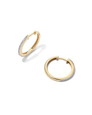 Audrey14k Yellow Gold Hoop Earrings in White Diamond | Kendra Scott