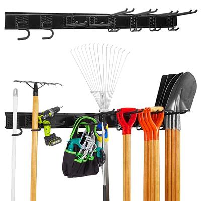 Sttoraboks Garden Tool Organizer with Wheels, Yard Tool Rack for Garage  Organization and Storage, Heavy Duty Steel Tool Holder with Hooks, Garden  Tool