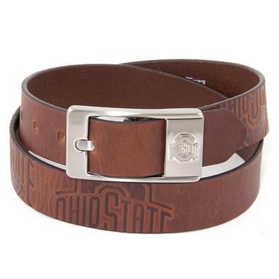 Michigan Wolverines Brandish Leather Belt - Brown