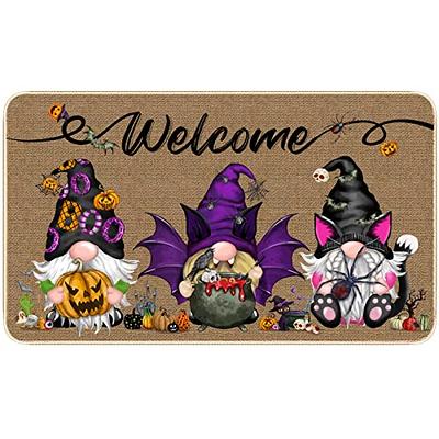 Halloween Door Mat Gnome Bat Front Door Mat Non Slip Rubber