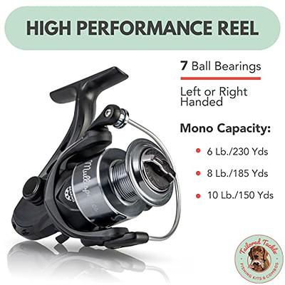 Tailored Tackle Universal Multispecies Rod and Reel Combo Fishing Pole, Freshwater & Inshore Saltwater, Poles 6 Ft 6 in Rods Medium Fast Action, Spinning  Reels 7BB