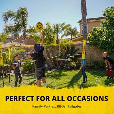 CROSSNET Four Square Volleyball Net and Game Set with Carrying Backpack &  Ball