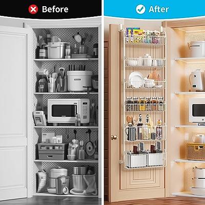  1Easylife Over The Door Pantry Organizer Rack, 6-Tier  Adjustable Pantry Organization and Storage, Heavy-duty Metal Door Spice Rack  with Detachable Baskets, Hanging Can Organizer for Kitchen Pantry: Home &  Kitchen