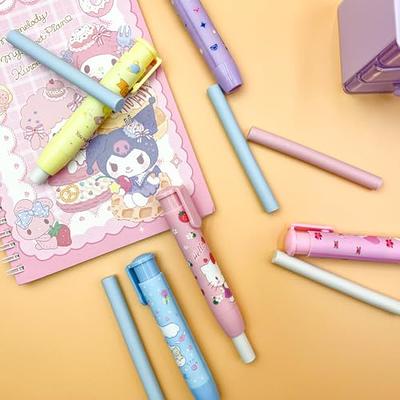 Kawaii Press Cartoon Pencil Eraser Pen Type Convenient and Replaceable  Rubber Eraser School Student Supplies - AliExpress