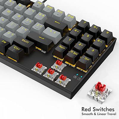 DIERYA T68SE 60% Gaming Mechanical Keyboard,Ultra Compact Mini 68 Key with  Red Switches Wired Keyboard,Anti-Ghosting Keys, for Windows Laptops and PC