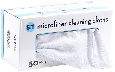 S&T INC. Microfiber Cleaning Cloths 11.5 x 11.5, 25 Pack, Assorted Colors  