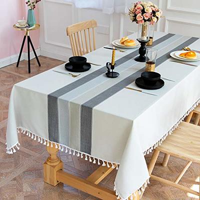 Laolitou Tablecloth for Dining Table Rustic Farmhouse Kitchen Table Cloth  Coffee Table Cover, Cotton Linen Fabric Small Rectangle Tablecloths, Beige,  Blue Stripe, 55x102 Inch - Yahoo Shopping
