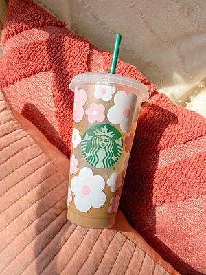 Pink Retro Flowers Starbucks Cup  Gift For Daisy Lover & Best Friend Cute  Floral Reusable Tumbler Spring Or Summer - Yahoo Shopping