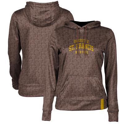 Women's Antigua Heather Royal St. Louis Blues Logo Action Chenille Pullover  Hoodie