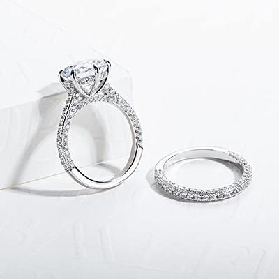Gobaalele 4ct Cubic Zirconia Wedding Ring Set, CZ Engagement Ring