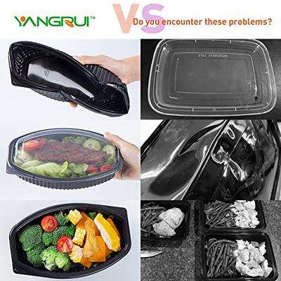 YANGRUI To Go Containers, 40 Pack (40 Trays + 40 Lids) 34oz BPA Free  Reusable Bento Box Shrink Wrap Machine Washable Meal Prep Container