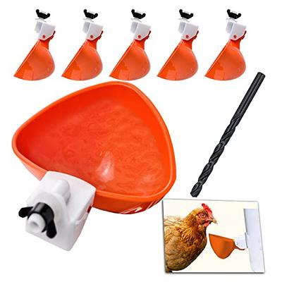 Automatic Chicken Waterer with Float Valve Kit Hose Attachment and 4  Poultry Water Cups, Duck Chicken Water Feeder Poultry Waterer Chicken Coop  Water