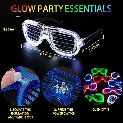Max Fun Led Light Up Glasses Toys Plastic Shutter Shades Glasses Flashing  Glow in The Dark Sticks Sunglasses Party Supplies