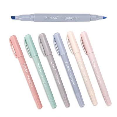 ZEYAR Highlighters Dual Tips Marker Pen Chisel and Fine Tips 12 colors  Water