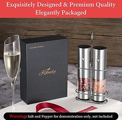 Gravity Electric Salt and Pepper Grinder Set, USB Rechargeable, Automatic  Salt and Pepper Mill Grinder with Adjustable Coarseness, Electric Salt  Shakers, LED Light (2 Packs, Stainless Steel) - Yahoo Shopping