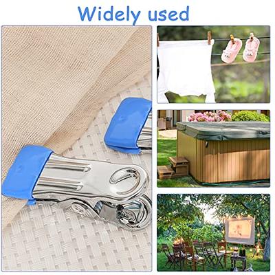 50PCS Multifunctional Pool Cover Clamps Clips for Above Ground Swimming Pool,  Stainless Clips for Secure Pool Cover 