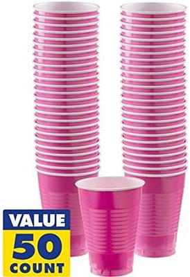 Party Decorations Lavender Plastic Cups - 50 Purple Matte 16 oz Disposable