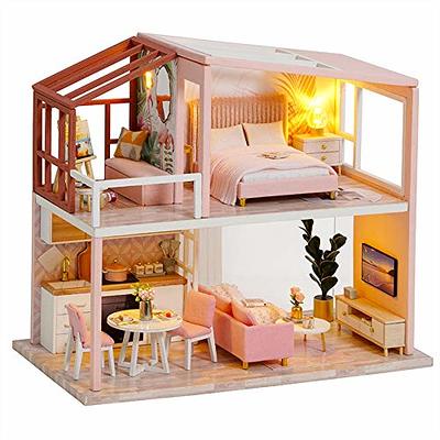 WYD Miniature Dollhouse Wooden Furniture Kit 3D Book House Model