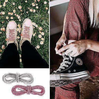 Beupy 4 Pieces Rhinestone Shoe Laces Glitter Rope, 55'' Crystal Bling  Hoodie String Shoelace Replacement Shiny Round Shoe Laces Sneakers long  boots Girls' Shoes, light pink & silver - Yahoo Shopping