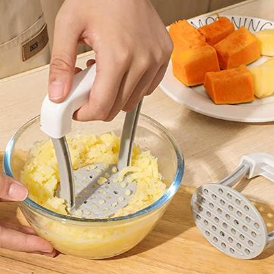 Stainless Steel Hand Potato Masher - Metal Mini Food Smasher for Cooking -  Manual Heavy Duty Mashing Utensil