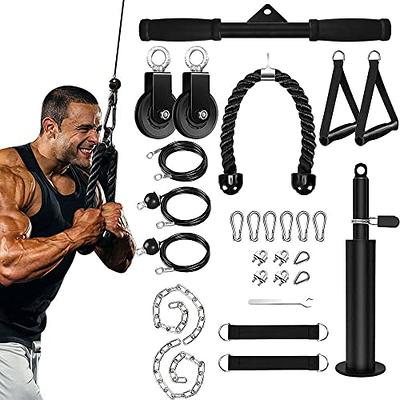 Home Fitness Pulley System, Muscle Gym Equipment Workout Set Loading 100kg,  Strength Training Machine with Wire Cable and Silent Pulley, for Tricep  Rope, Lat Pull Downs, Biceps Curl Exercise price in Saudi