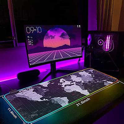 RGB Gaming Mouse Mat Pad - Large Extended Led Mousepad with 14 Lighting  Modes 2 Brightness, Anti-Slip Rubber Base with Waterproof Coating Mouse Mat