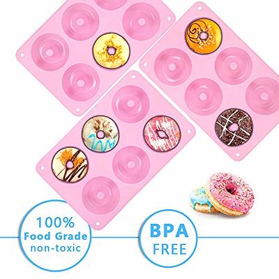 Anaeat 2 Pack Donut Pan Silicone Baking Mold, Just Pop Out! Non-Stick  Doughnuts Baking Pans BPA Free for 6 Full-Size Donuts, Muffins, Cake  Biscuit