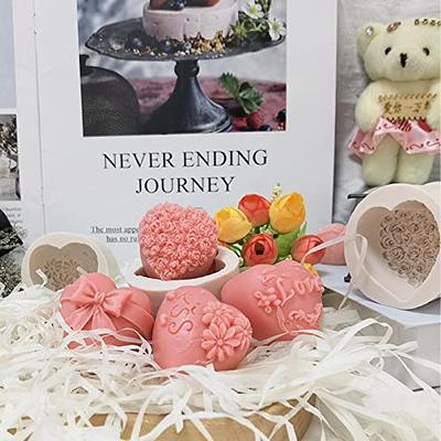 Valentine's Day Rose Bear Candle Mold 3D Love Bear Plaster Candle Making  Kit DIY Handmade Silicone Molds Wedding Decoration Gift