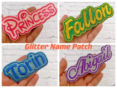 Glitter Personalized Name Patch, Custom Name Patch, Iron on Patch, Rainbow  & Mermaid, for Backpacks, Jackets, Lunch Bags 