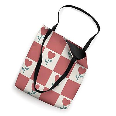 rose checkered tote