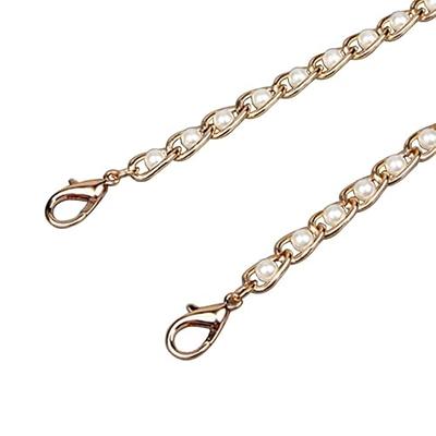 Metal Purse Chain Strap 16.9Inch Short Metal Handbag Chain Shoulder Chain Strap Gold Replacement Shoulder Bag Handle Chain with Swivel Clasp for DIY